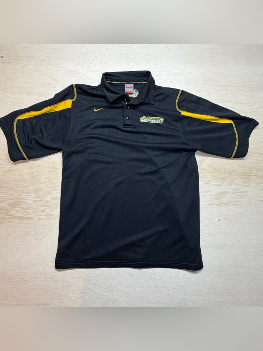 Y2K Vermont Catamounts NCAA Nike Team DriFit Polo Golf Shirt Hockey Issued Lg
